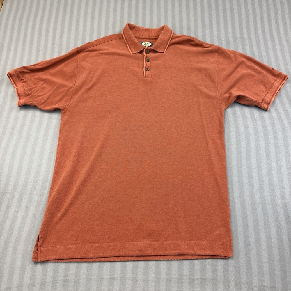 Tommy Bahama Men's Polo Shirt SS Orange Size Medium‎